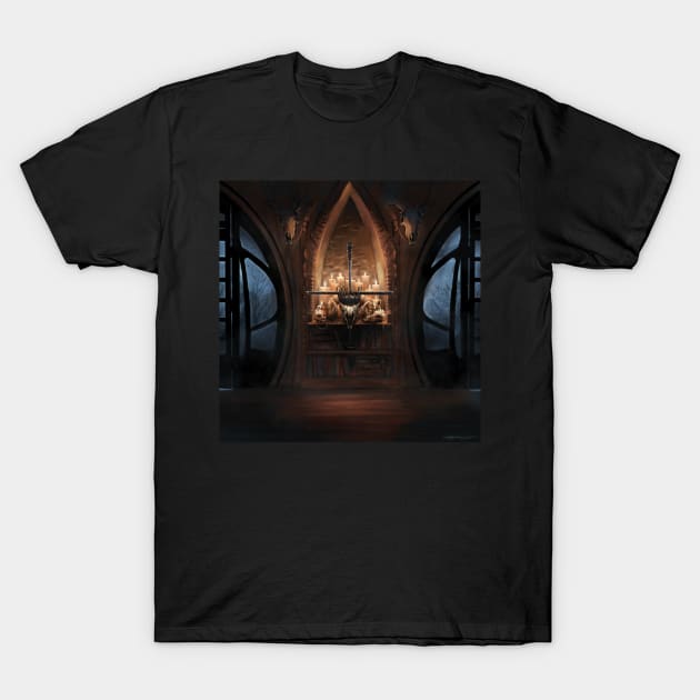 Mansion of Madness Sword Shrine T-Shirt by ethanharrisart